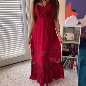 Red maxi dress
